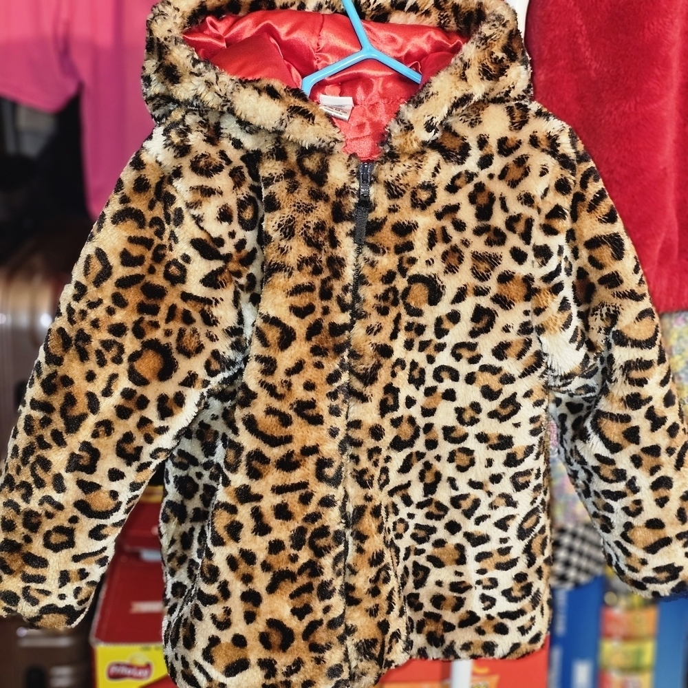 Little Me Leopard Print Pea Coat